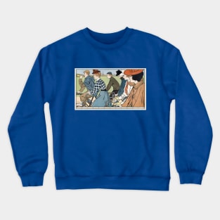 Hamers rijwielen cyclists print by Johann Georg van Caspel Crewneck Sweatshirt